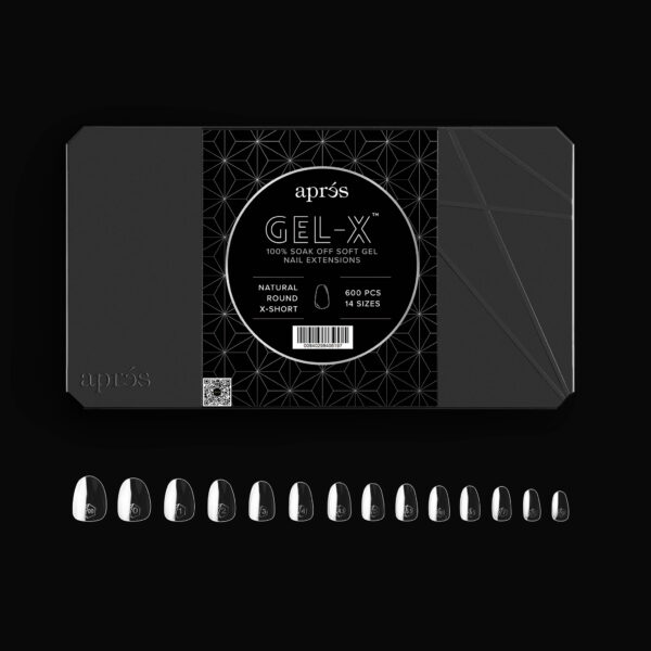 GEL-X® NATURAL ROUND EXTRA SHORT BOX OF TIPS - PRO (600PCS) - Image 2