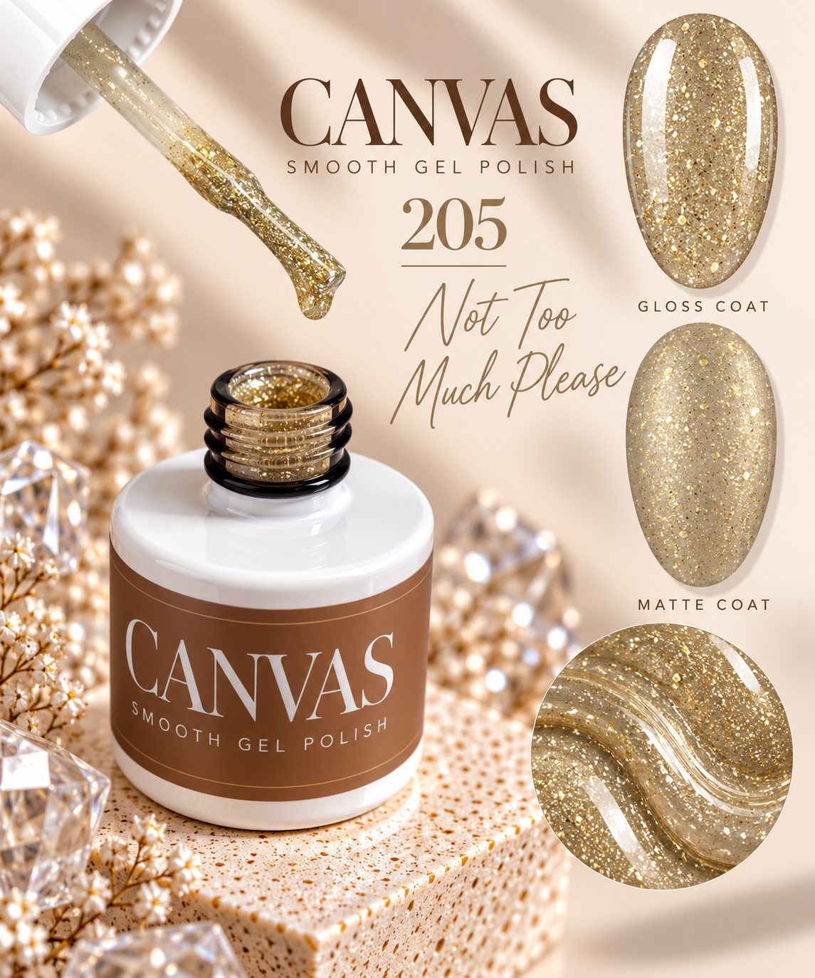 2025/07/44584.png Canvas Smooth Gel Polish 205 Not Too Much Please - Image 1