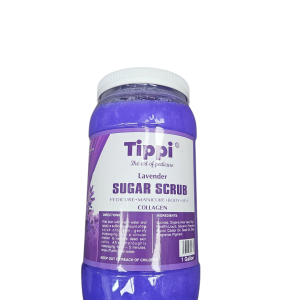 Tippi Lavender Scrub-Tippi Lavender Scrub: 1-gallon collagen sugar scrub. Exfoliate & hydrate for soft, radiant skin & a luxurious spa experience.